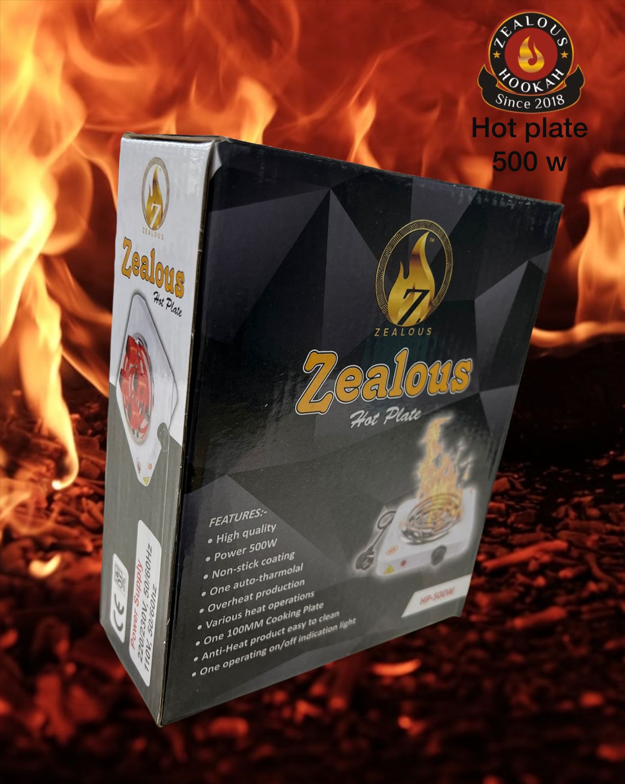 Zealous Small portable 500 watt shisha charcoal burner heater